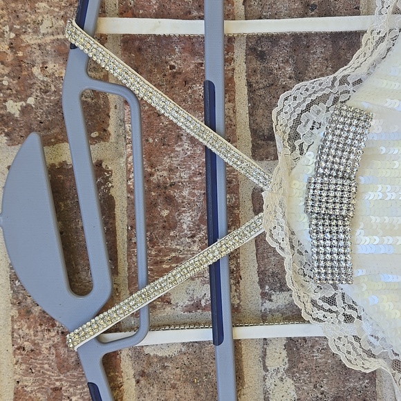 Self-Portrait Sequin Halter Mini Dress Size 8 Nwt - Picture 7 of 12